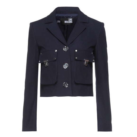 Moschino Single-Breasted Blazer with All Over 